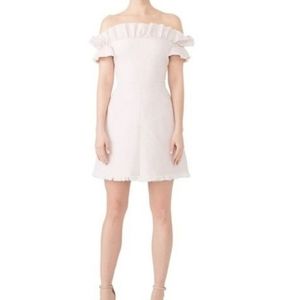 Rebecca Taylor Pink Slub Off-the shoulder Dress Sz. 12